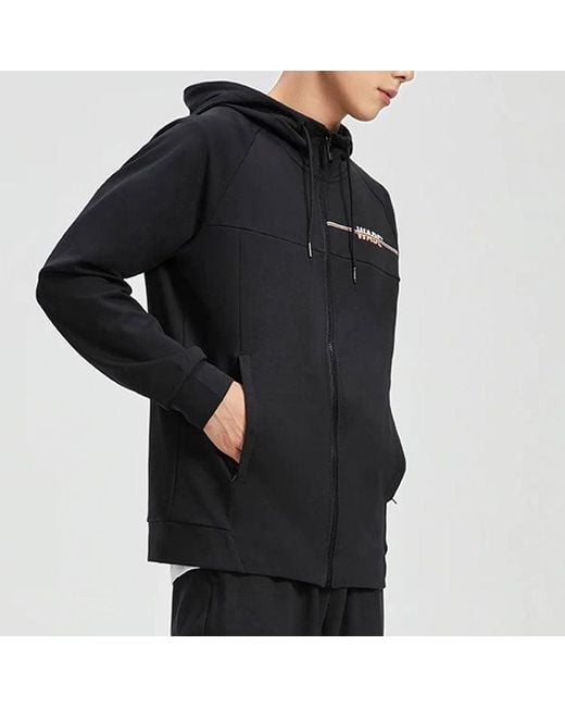 Li-ning Black Way Of Wade Logo Full Zip Hooded Jacket for men
