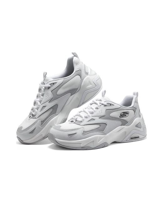 Skechers White (Wmns) Dlites Hyper Burst Sneaker
