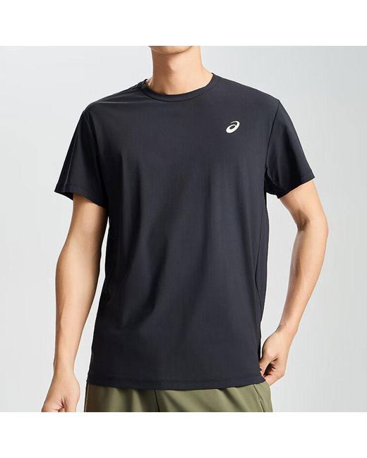 Asics Black Short Sleeved Running Top Asia Sizing 'Performance' for men