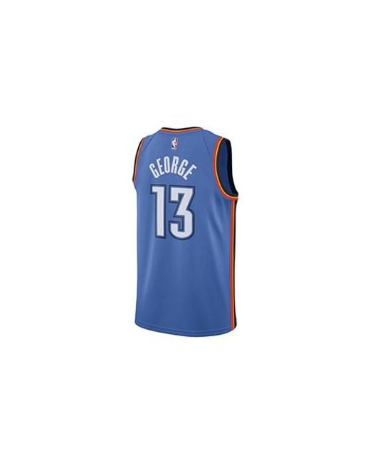 Nike Blue Nba Basketball Jersey Sw Fan Edition Oklahoma City Thunder Paul George No. 13 for men