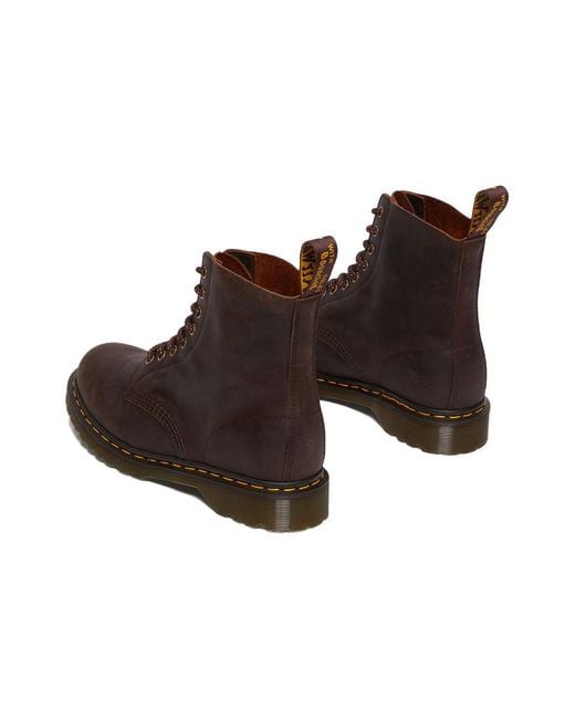 Dr. Martens Brown 1460 Pascal Waxed Full Grain Leather Lace Up Boots 'Chestnut