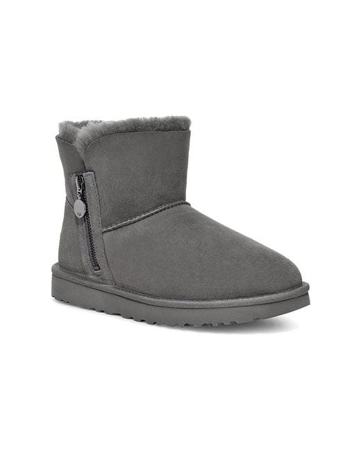 Ugg Gray (Wmns) Bailey Zip Mini Fleece Lined