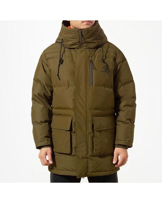 Converse Green Mid-Length Down Fill Puffer Jacket for men