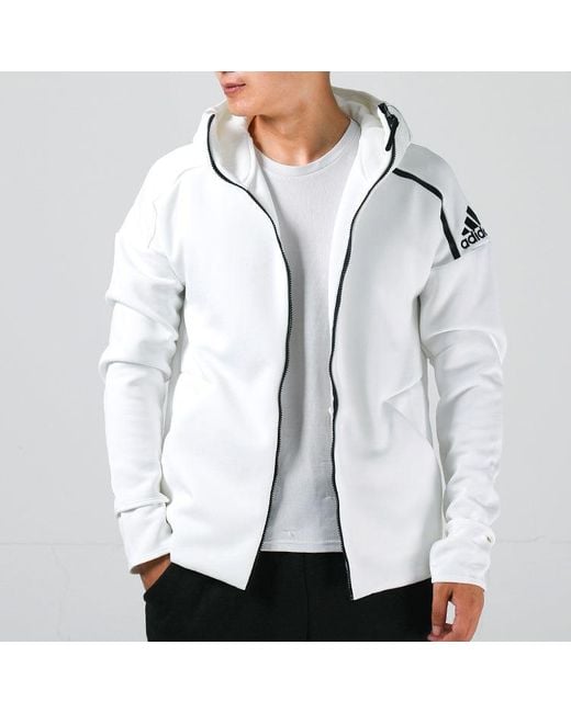 Adidas White Zne Hoody 3.0 Retro Sports Hooded Jacket Asia Edition for men