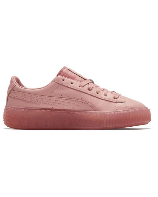 PUMA Pink (Wmns) Basket Platform Core Low Board Shoes