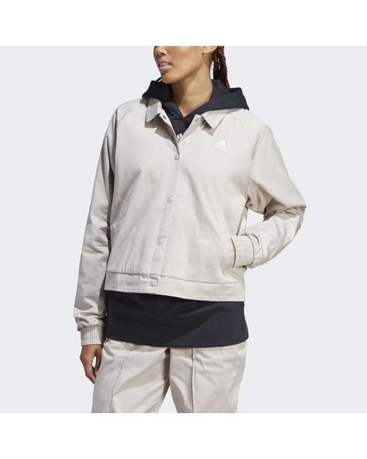Adidas White (Wmns) Track Top With Healing Crystals Inspired Graphics