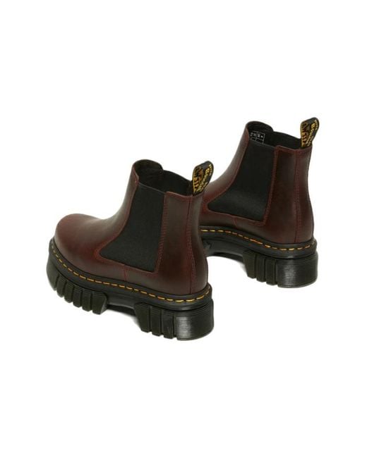 Dr. Martens Brown (Wmns) Audrick Brando Leather Platform Chelsea Boots
