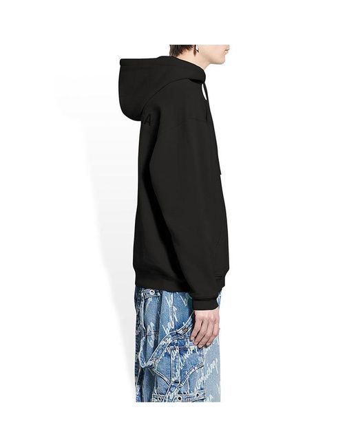 Balenciaga Black Logo Hoodie Medium Fit 'Washed' for men