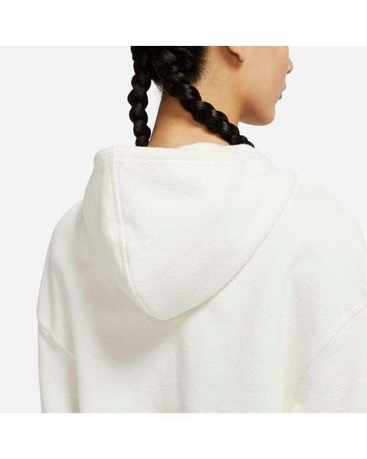 Nike White (Wmns) Casual Hooded Pullover Sweatshirt
