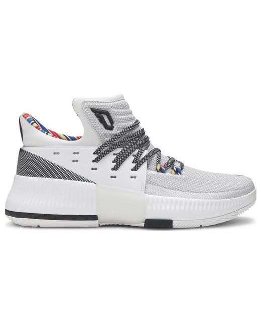 Adidas White D Lillard 3 'Bhm' for men