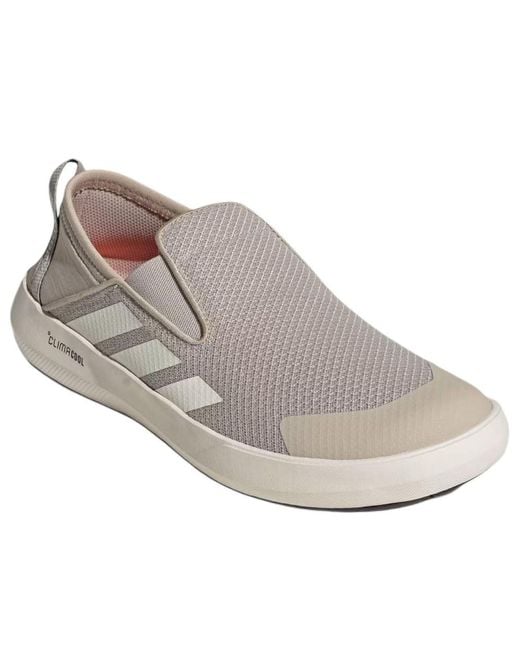 Adidas White Terrex Boat Slip-On Climacool Shoes 'Chalk Semi Impact' for men