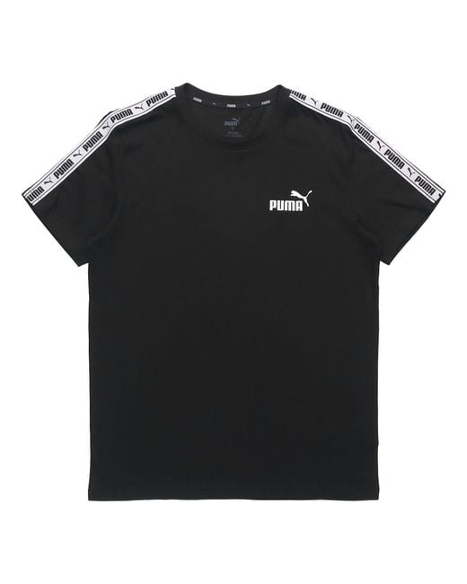 PUMA Black Taping Logo T-Shirt for men
