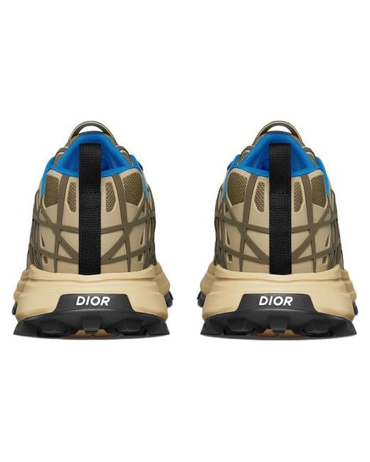 Dior Blue B31 Runner Sneaker Brown Technical Mesh And Khaki for men