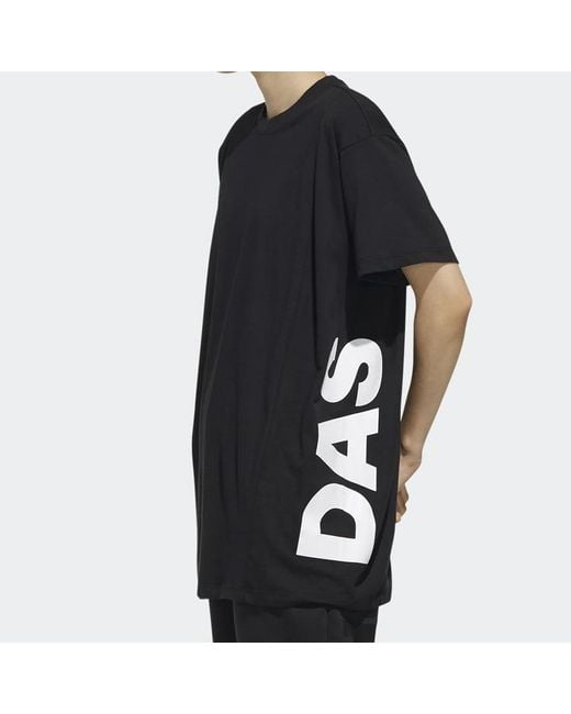 Adidas Black (Wmns) Side Large Alphabet Printing Short Sleeve
