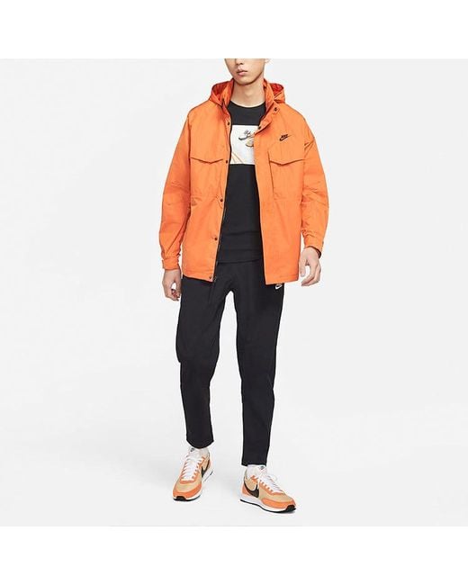 Nike Orange Premium Essentials M65 Unlined Logo Jacket for men