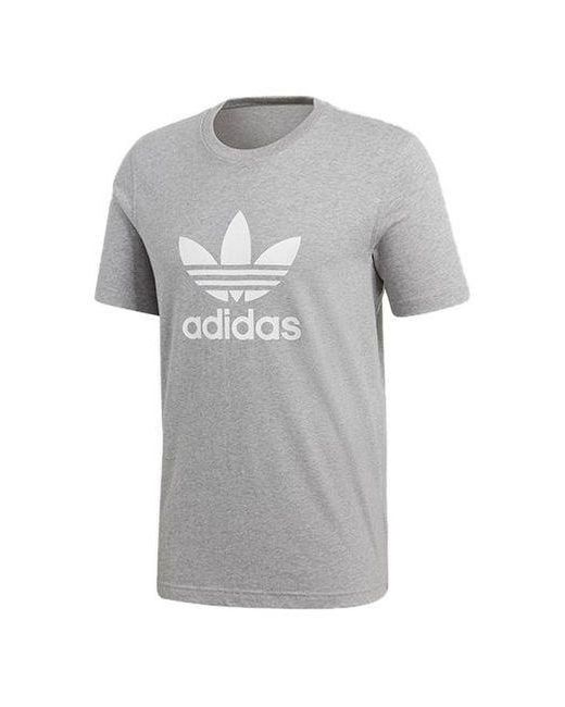 Adidas Gray Originals Chest Logo Sports Short Sleeve for men