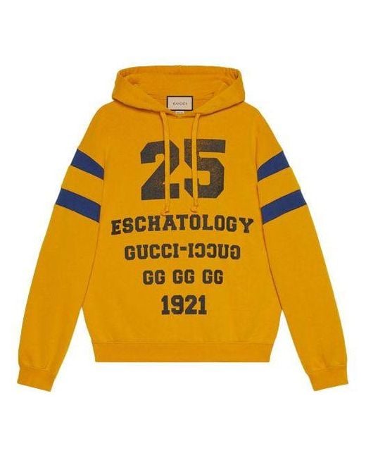 Gucci Yellow Fw21 Alphabet Printing Pattern Long Sleeves Autumn for men