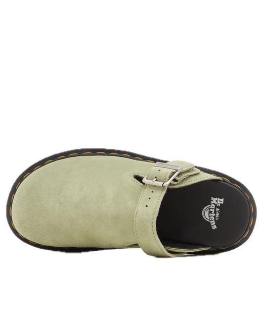 Dr. Martens Green Zebzag Suede Casual Slingback Platform Mules 'Sage' for men