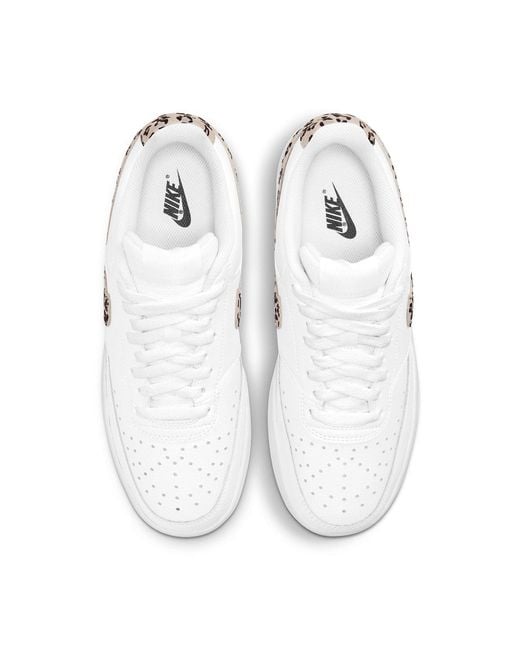 Nike White (Wmns) Court Vision Low 'Leopard Swoosh