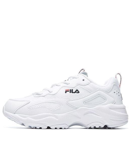 Fila White (Wmns) Tracer Series Wear-Resistant Low Tops Casual Shoe