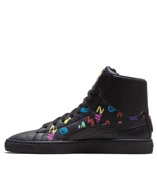 PUMA Black Bt X Basket Casual Skateboarding Shoes for men