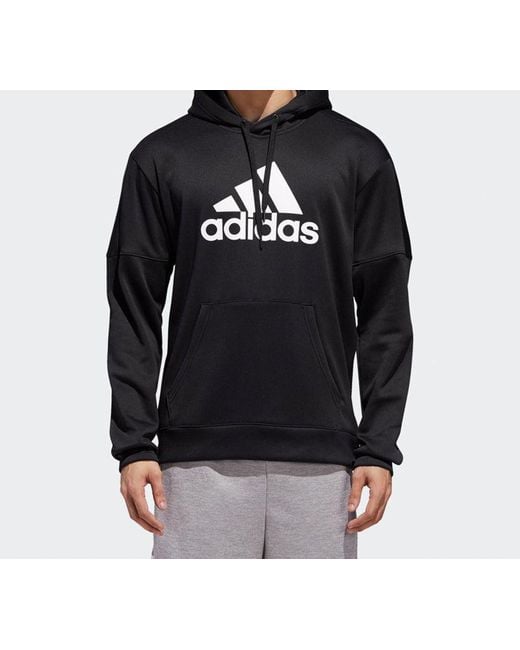 Adidas Black Logo Printing Hooded Pullover Sports for men