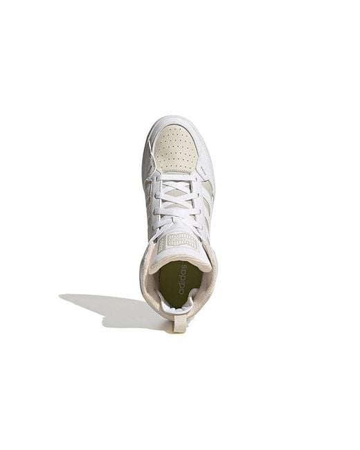 Adidas White Neo 100Db Mid Basketball Shoes 'Chalk' for men