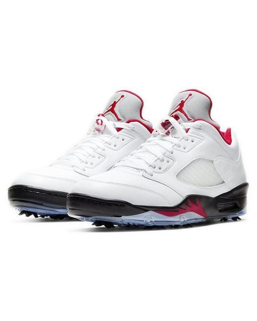 Nike White 5 Low Golf 'Fire' for men