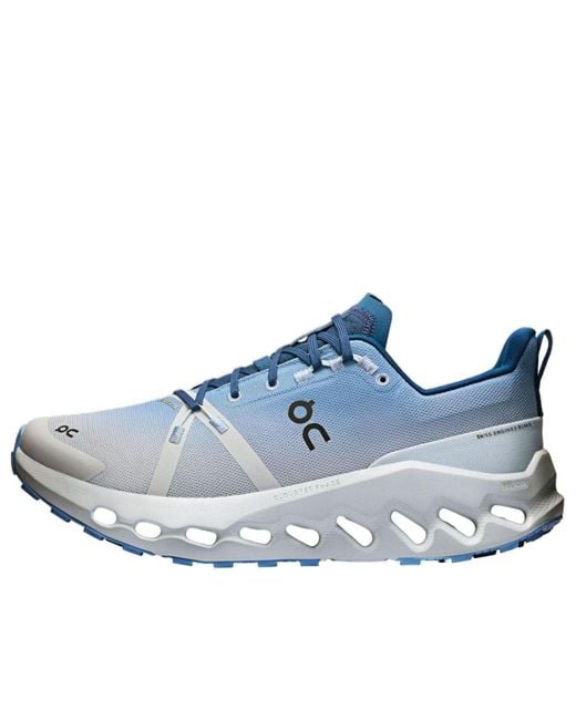 On Shoes Blue Cloudsurfer Trail Waterproof 'Chambray Glacier' for men