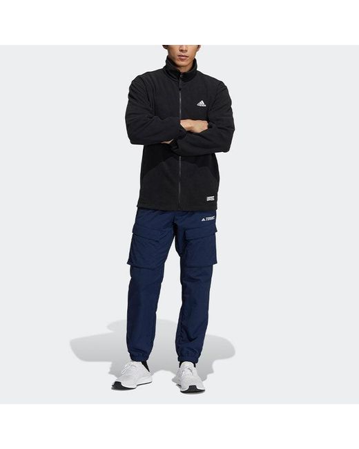 Adidas Black Zipper Stand Collar Hooded 3 for men