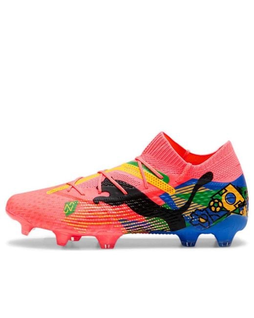 PUMA Red S Future 7 Ultimate Firm Ground Football Boots Orange/blue/green 6 for men