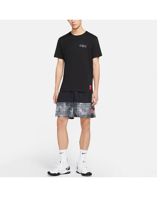 Nike Black Dri-Fit Kyrie Logo Print Basketball Crew-Neck Short Sleeve for men