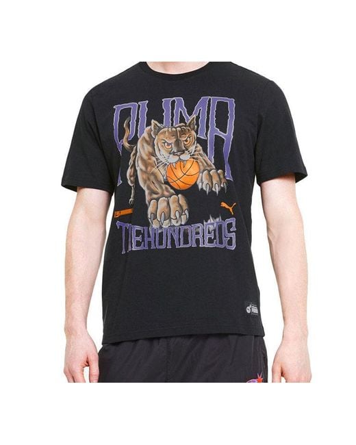 PUMA Black X The Hundreds Tee Printing Round Neck Short Sleeve for men