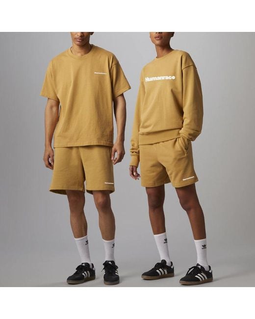 Adidas Originals X Pharrell Williams Crossover Casual Breathable Solid Color Sports Shorts Gold Yellow for men