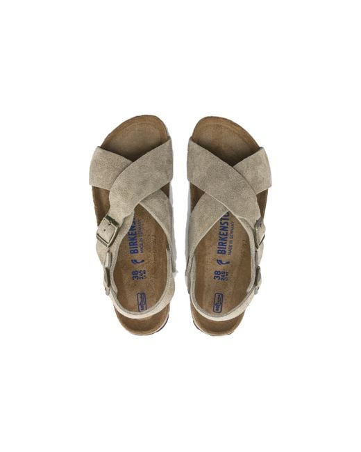 Birkenstock Brown Tulum Suede Leather Narrow Fit Sandals 'Taupe' for men