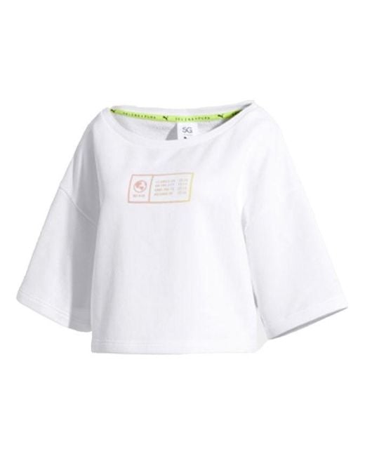 PUMA White (Wmns) Alphabet Printing Pullover