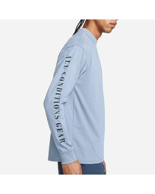 Nike Blue Acg Ss22 Flowers Alphabet Printing Casual Long Sleeves for men