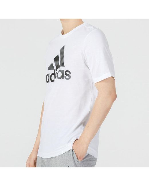 Adidas White Camo T Athleisure Casual Sports Logo Round Neck Short Sleeve T-Shirt for men