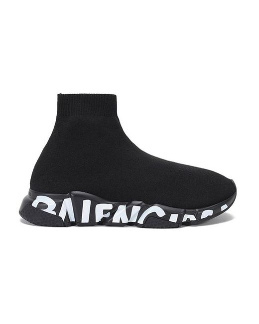 Balenciaga Black Speed Trainer 'Graffiti for men