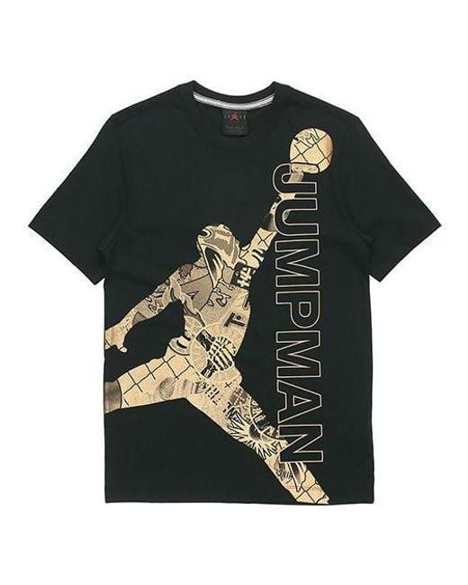 Nike Black Jumpman Flying Logo Printing Short Sleeve for men