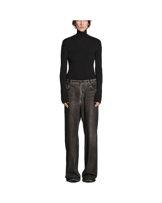 Balenciaga Gray Denim Trompe L'Oeil Pants