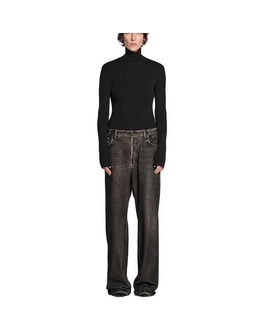 Balenciaga Gray Denim Trompe L'Oeil Pants