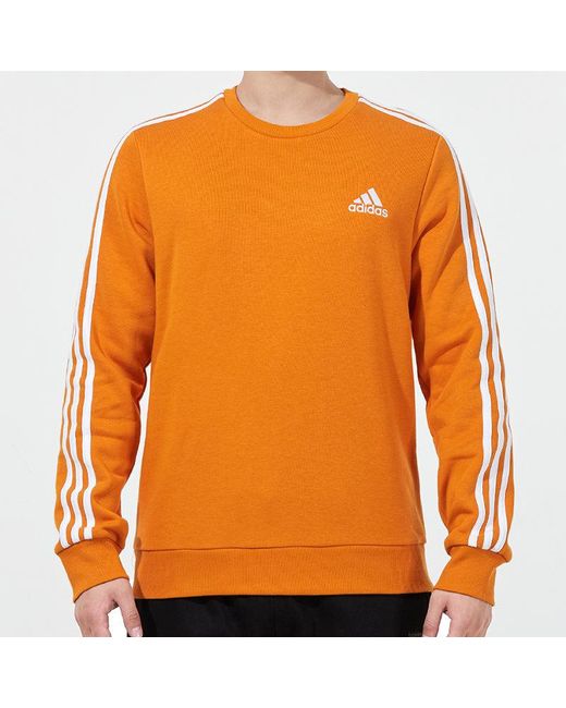 Adidas Orange 3S Fl Swt Round Neck Long Sleeves for men