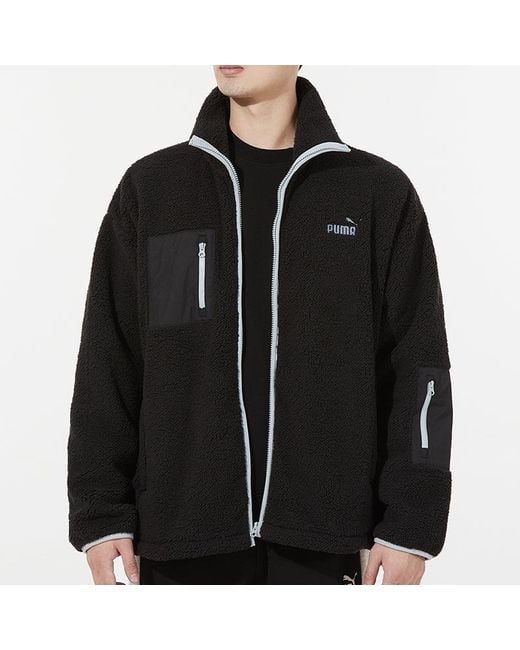 PUMA Black Sherpa Bonded Jacket for men