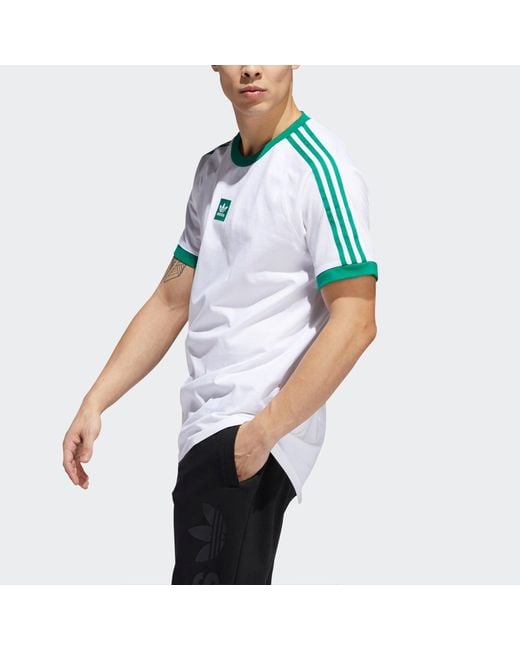 Adidas Blue Originals Printing Casual Sports Round Neck Short Sleeve for men