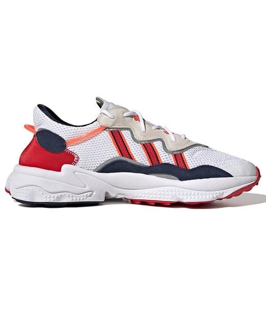 Adidas White Ozweego Low Tops Sports Shoe Sports Red for men