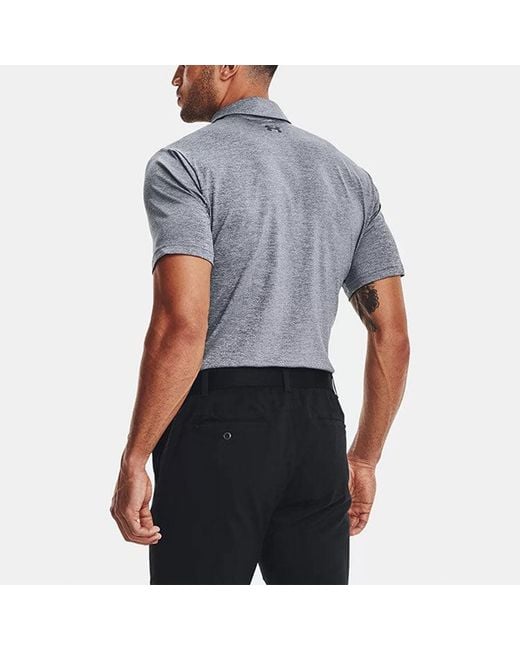Under Armour Gray Playoff Golf Sports Thin And Light Breathable Loose Short Sleeve Polo Shirt for men