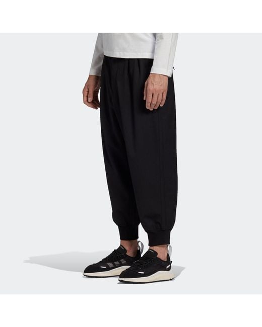Adidas Black Y-3 Classic Refined Wool Cuff Pants for men