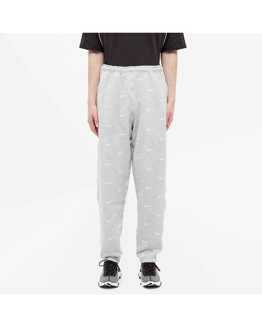 Nike Gray Nrg Swoosh Logo Printing Casual Sports Pants/Trousers/Joggers for men
