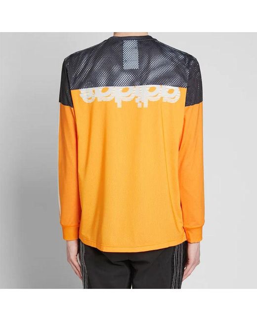Adidas Orange Originals X Alexander Wang Crossover Breathable Alphabet Printing Stripe Colorblock Long Sleeves T-Shirt for men
